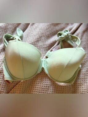 Shade & Shore Mint Green Underwire Push-Up Bikini Bow tie Strap Beach Pool Surf